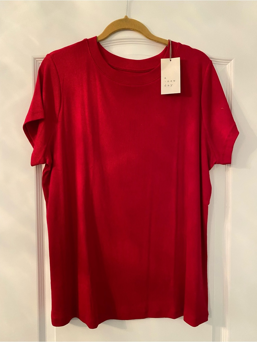 a new day Bright Red Short Sleeve Crewneck Tee